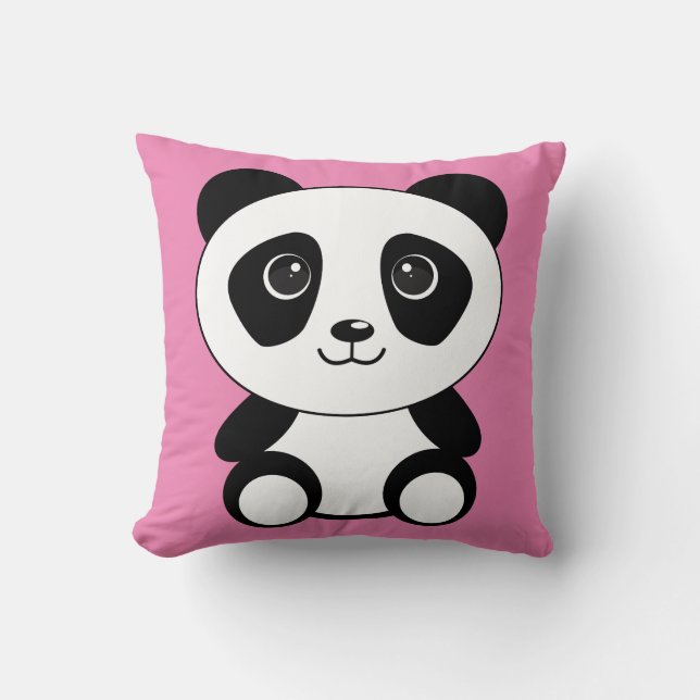 CUTE PANDA BEAR PILLOWS ROSA KUDDE (Framsida)