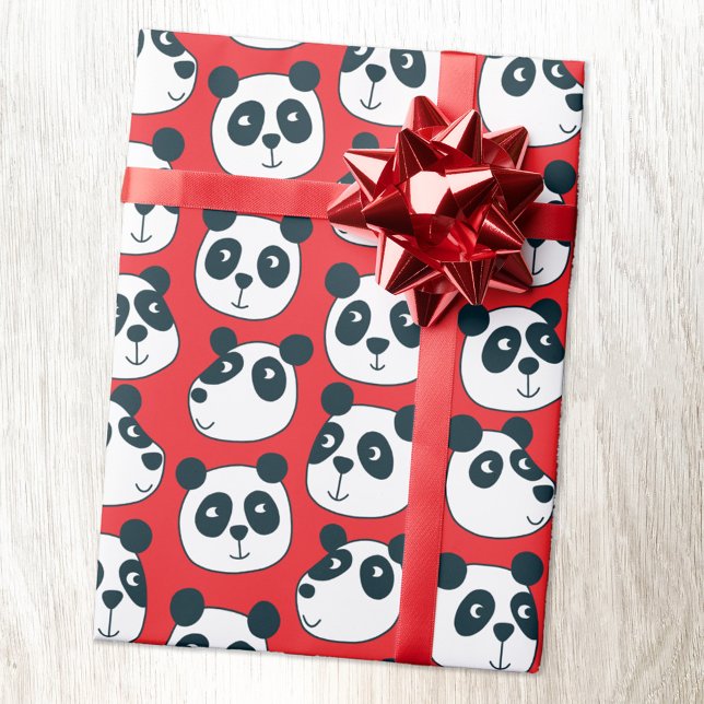 Cute Panda Bear Presentpapper (Cute panda bear animal wrapping paper roll)