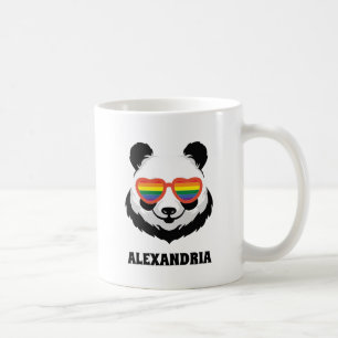 Cute Panda Bear Regnbåge HBT-TQ Kaffemugg