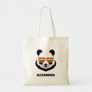 Cute Panda Bear Regnbåge HBT-TQ Tygkasse