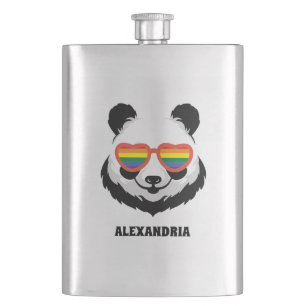 Cute Panda Bear   Regnbåge   LGBTQ-kolv Fickplunta