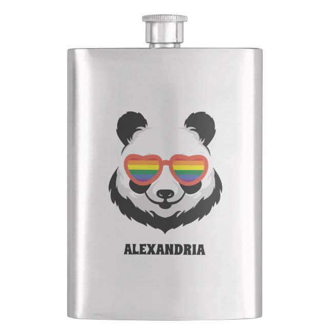 Cute Panda Bear | Regnbåge | LGBTQ-kolv Fickplunta (Framsidan)