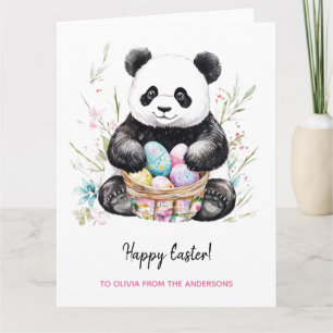 Cute Panda Bear Rustic Påsk Kort
