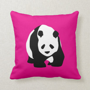 Cute Panda Bear Shock rosa Fuchsia Zoo Wildlife Gi Kudde
