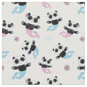 Cute Panda Bear-Sjöjungfruar Tyg