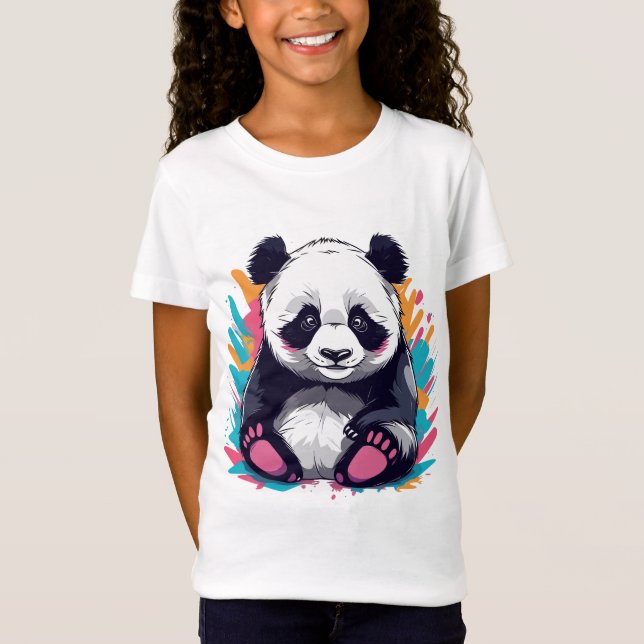 Cute Panda Bear T Shirt (Framsida)