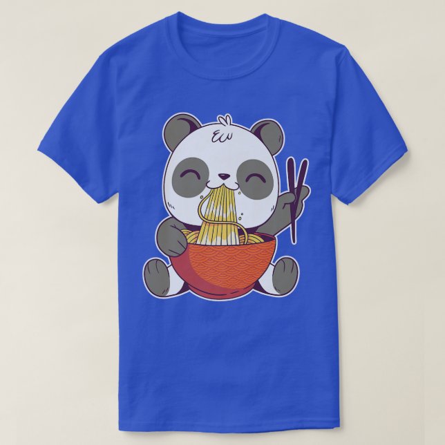 Cute Panda Bear Unge Eating Ramen Noodles Kawaii A T Shirt (Design framsida)