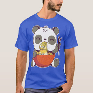 Cute Panda Bear Unge Eating Ramen Noodles Kawaii A T Shirt