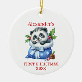 Cute Panda Bear Unge jul Julgransprydnad Keramik