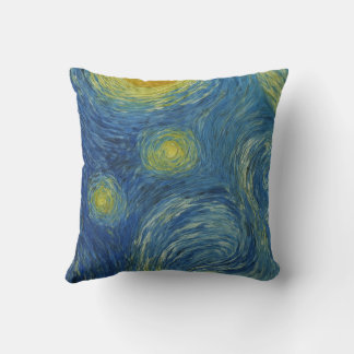 Cute Panda Bear - Van Gogh Style - Starry Night  Kudde