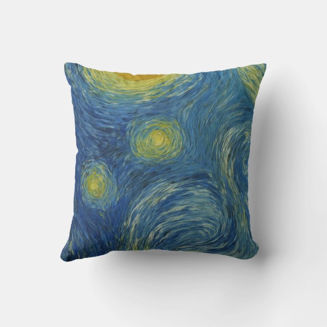 Cute Panda Bear - Van Gogh Style - Starry Night  Kudde (Baksida)