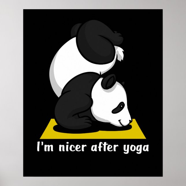 Cute Panda Bear Zen Yoga Workout Poster (Framsidan)