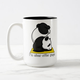 Cute Panda Bear Zen Yoga Workout Två-Tonad Mugg