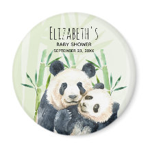 Cute Panda Bears Cuddling Watercolor Baby Shower