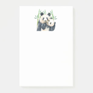 Cute Panda Bears Cuddling Watercolor Post-it Notes Block