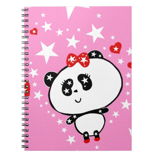 Cute Panda Bears Funny Personlig Anteckningsbok (Framsidan)