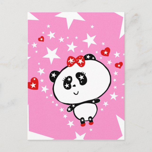 Cute Panda Bears Funny Personlig Vykort (Framsida)