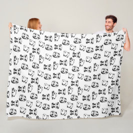 Cute Panda Bears Mönster Fleece Blanket