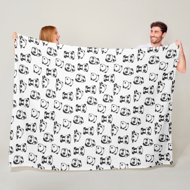 Cute Panda Bears Mönster Fleece Blanket (På plats)