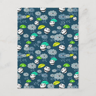 Cute Panda Bears Mönster Vykort