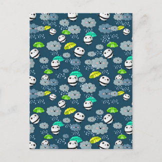 Cute Panda Bears Mönster Vykort
