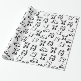 Cute Panda Bears Mönster Wrapping Papper Presentpapper