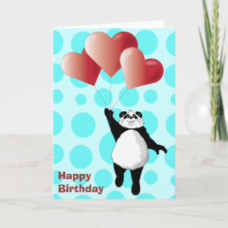 Cute Panda Birday Card Kort