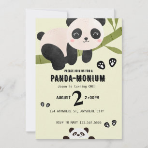 Cute Panda Birthday-inbjudan Inbjudningar