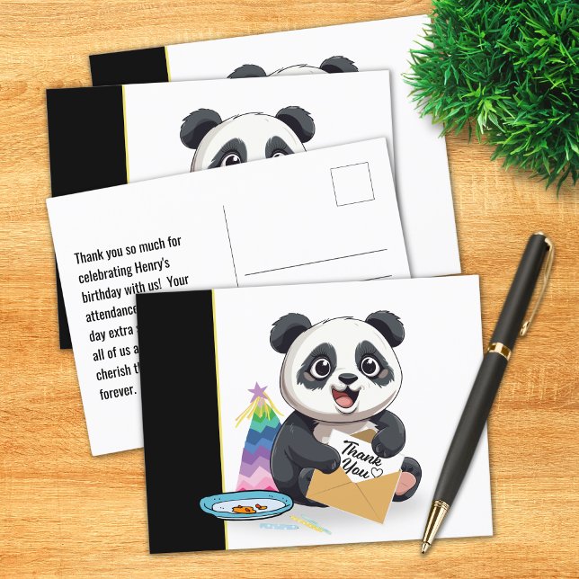 Cute Panda Birthday Tack vykort (Skapare uppladdad)