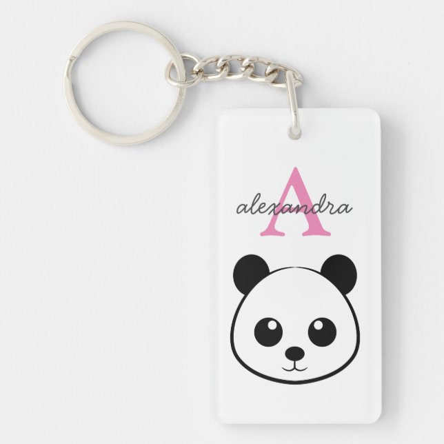 Cute panda björn anpassningsbar Monogram (Framsidan)