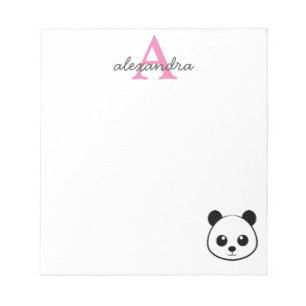 Cute panda björn anpassningsbar Monogram Anteckningsblock