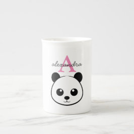 Cute panda björn anpassningsbar Monogram Benporslin Mugg