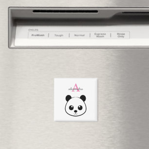 Cute panda björn anpassningsbar Monogram Magnet