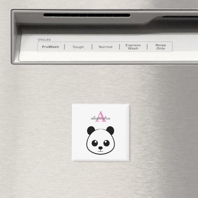 Cute panda björn anpassningsbar Monogram Magnet (In Situ (Dishwasher))