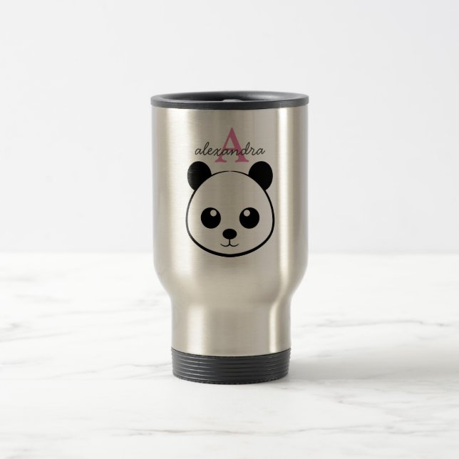 Cute panda björn anpassningsbar Monogram Resemugg (Center)