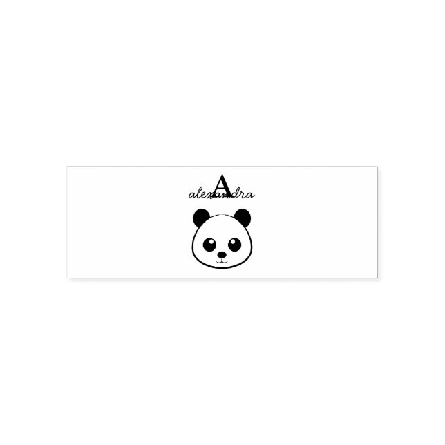 Cute panda björn anpassningsbar Monogram Självfärgande Stämpel (Design)