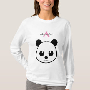 Cute panda björn anpassningsbar Monogram T Shirt
