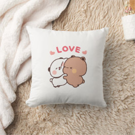 Cute Panda björn, bubu och dudu hugs kärlek Kudde
