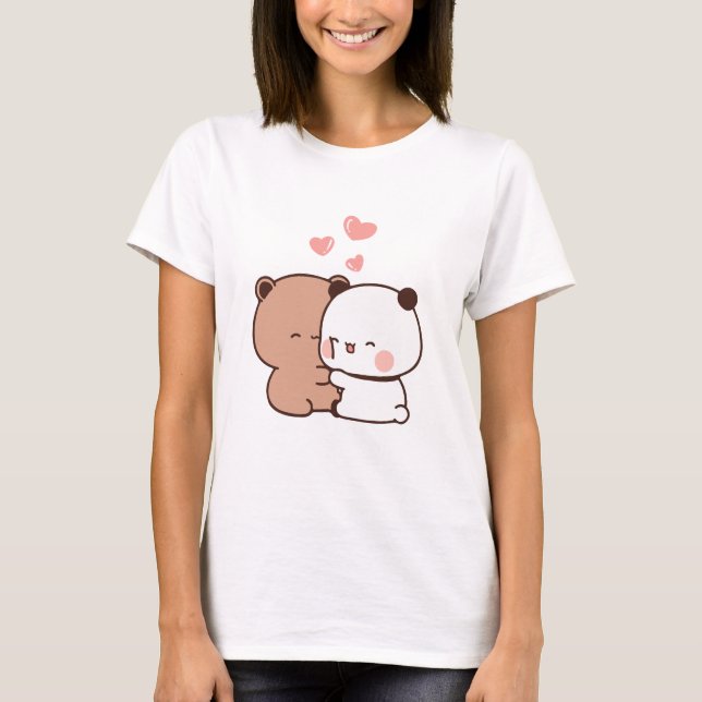 Cute Panda-björn, Huging kärlek T Shirt (Framsida)