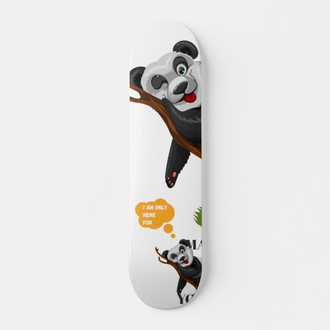 Cute panda björn lustig tecknad mini skateboard bräda 18,5 cm (Framsida)