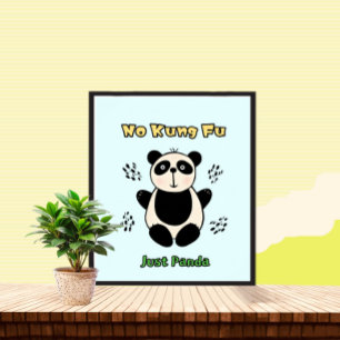 Cute panda-björn poster