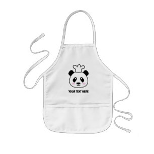 Cute panda björnkock som kokar barn biff barnförkläde