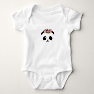 Cute panda blommigt krona t shirt
