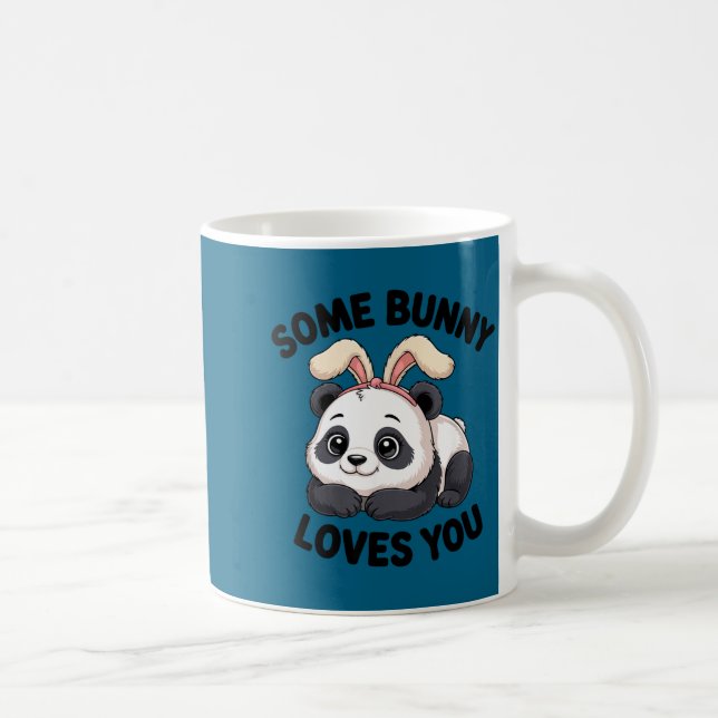 Cute Panda Bunny Some Bunny Loves You  Kaffemugg (Höger)