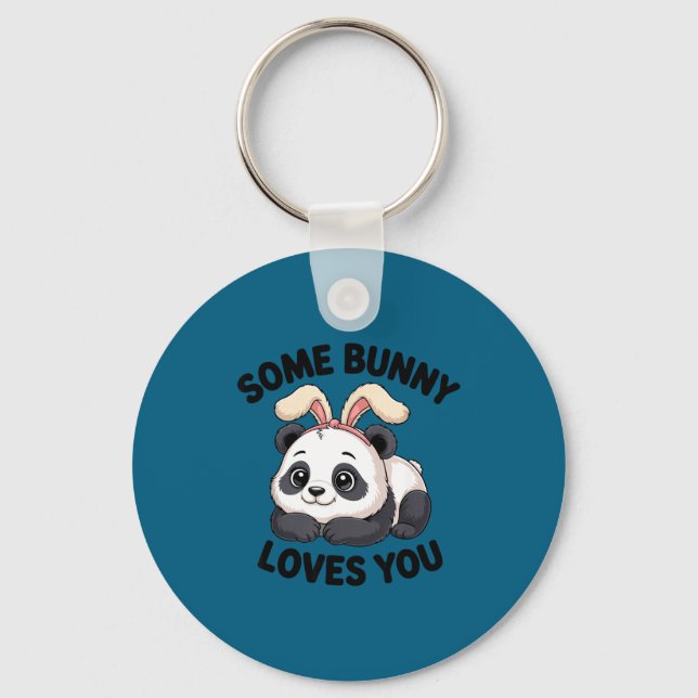 Cute Panda Bunny Some Bunny Loves You  Nyckelring (Framsida)