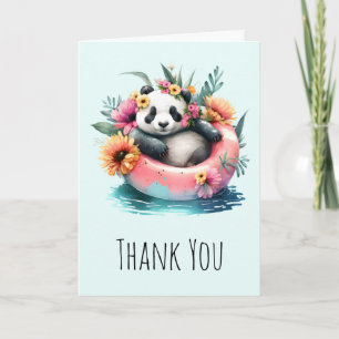 Cute Panda Chilling in an Inner Tube Tack Kort