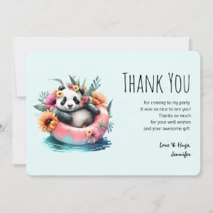Cute Panda Chilling in an Inner Tube Tack Kort