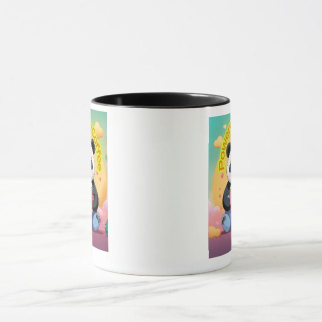Cute Panda Coffee Mug – “Powered by Coffee”  Mugg (Center)
