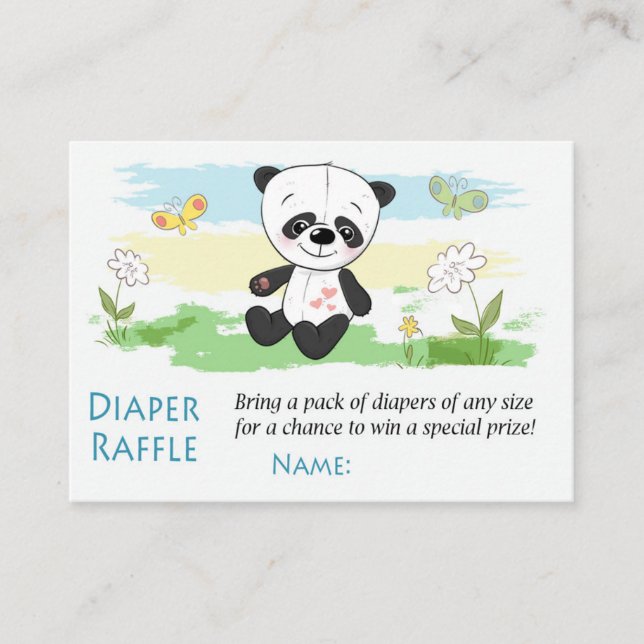 Cute Panda Diaper Raffle Biljett (Framsida)