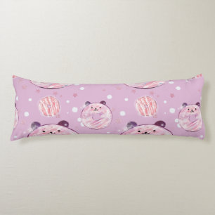 Cute Panda Donuts - Pastel Aesthetic Kroppskudde